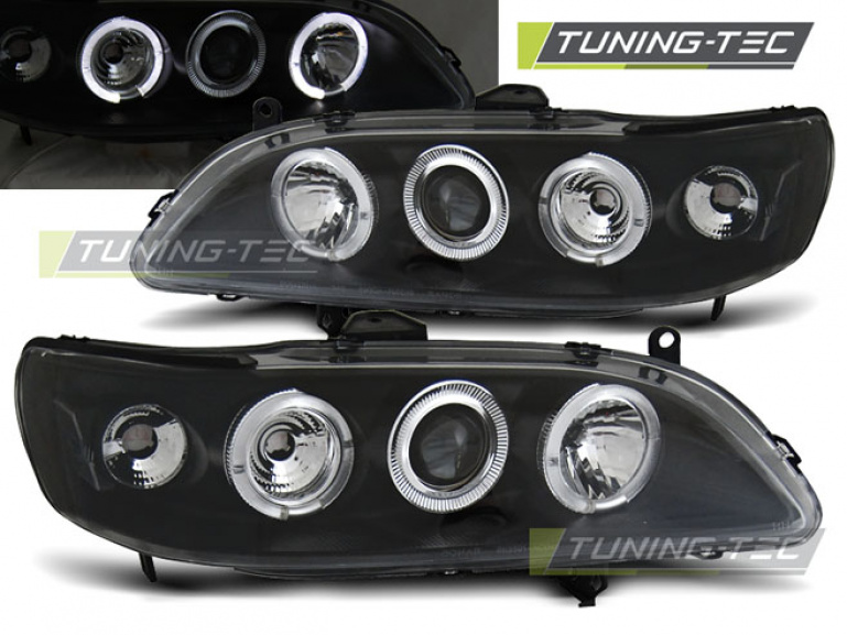 LED Angel Eyes Scheinwerfer für Honda Accord 98-02 schwarz